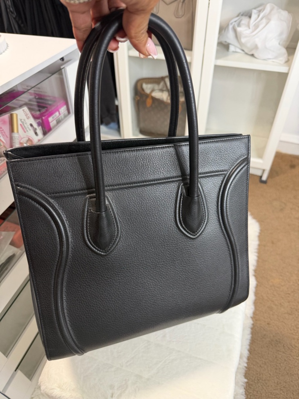 Celine Black Leather Mini Luggage Tote - Picture 9 of 15